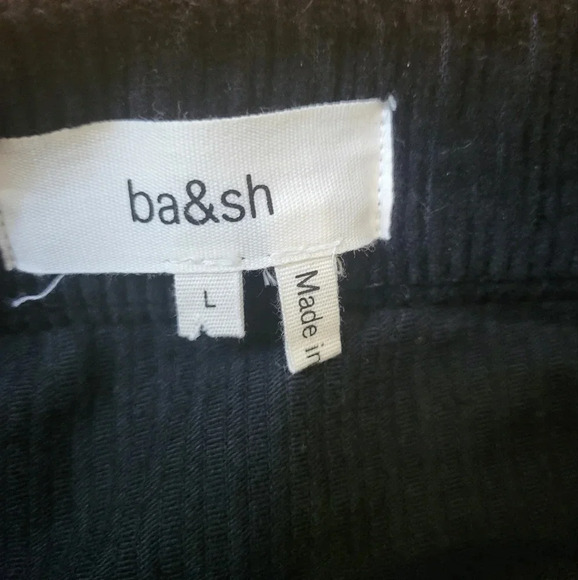 BA&SH Dora Lady Skirt Corduroy Cotton Blend Button Front Mini Black Skirt(8) - Picture 9 of 12